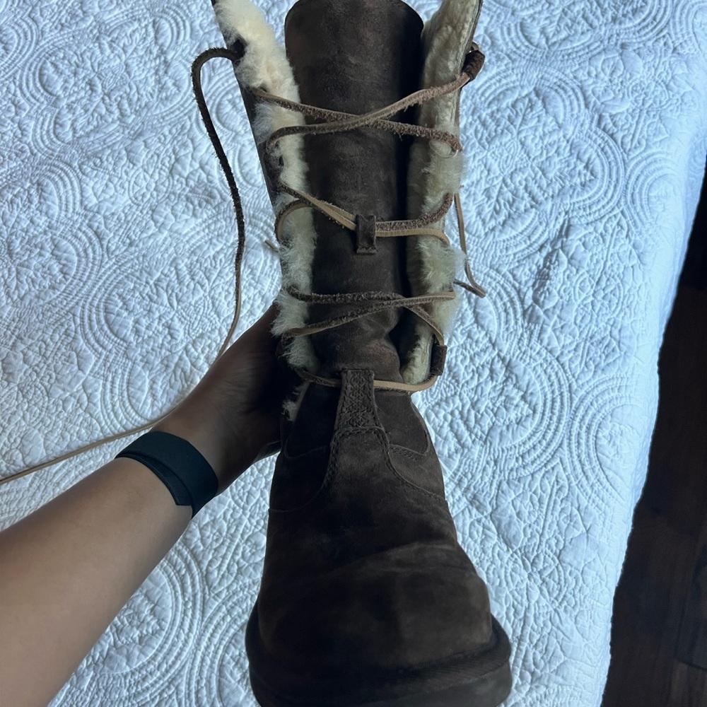 Brown Shearling-Lined Women's Boots